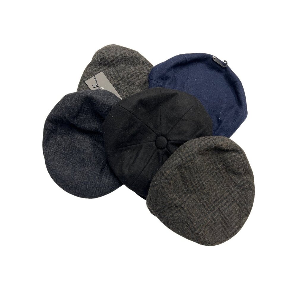 Bundle of Five Wool Cabbie Hats